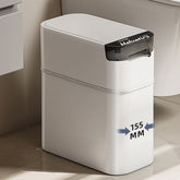 Waterproof Small Electric Trash Can: 15L Slim Motion Sensor Bin for Bedroom & Toilet