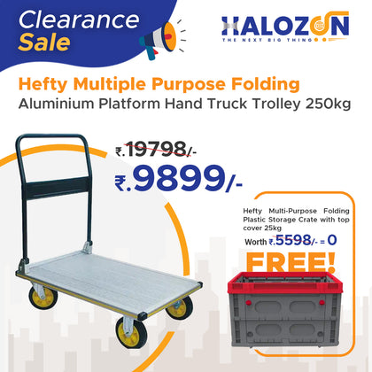 Hefty Multiple Purpose Folding Aluminium Platform Hand Truck Trolley 250kg - FREE GIFT - (BA003)
