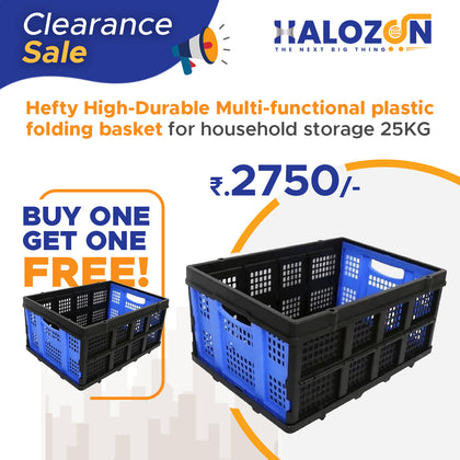 (BUY ONE GET ONE ) Hefty High-Durable Multi-functional plastic folding basket for household storage 25KG