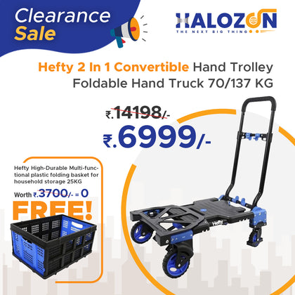 Hefty 2 In 1 Convertible Hand Trolley  Foldable Hand Truck 70/137 KG - FREE GIFT- (BA002)