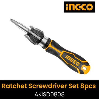 Ingco 8 Pcs Ratchet Screwdriver Set