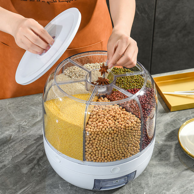 Modern Large-Capacity Dry Food Storage Container 360° Rotating