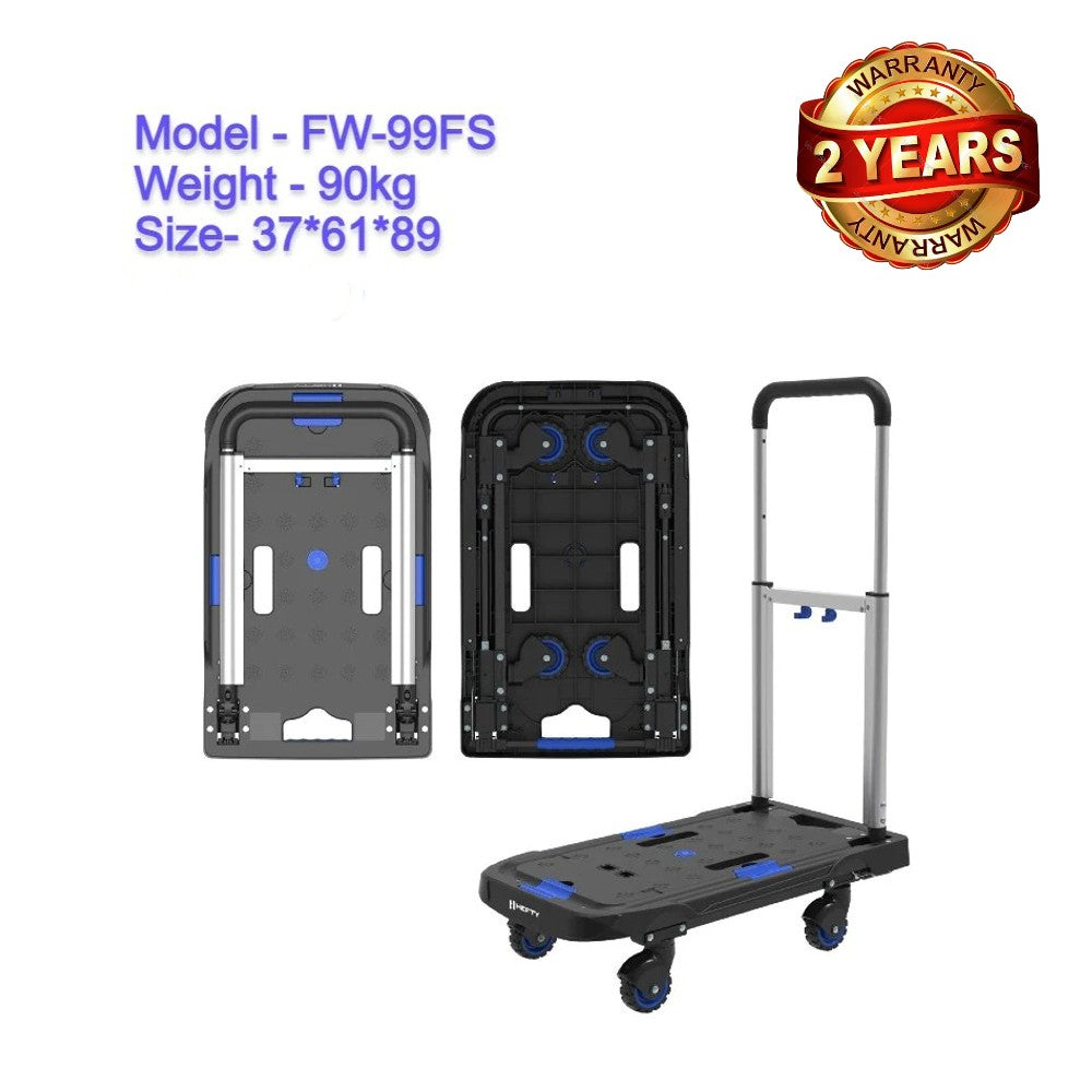 Hefty Heavy Duty Platform trolley with 90kg capacity, Fully Foldable Multi-Functional Dolly Push Cart