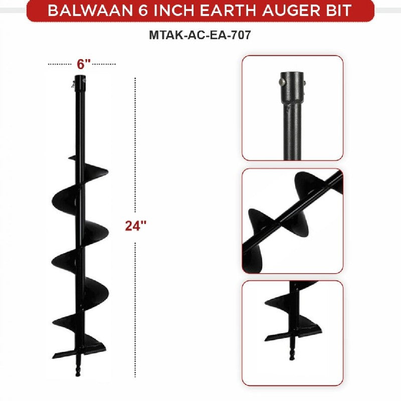 Balwaan Earth Auger Bit 6 Inch