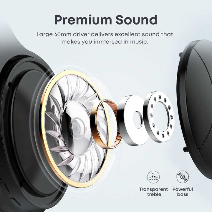 Earmuffs Foldable design comfortable wireless wired available bluetooth v5.0 headsets headphones with ANC