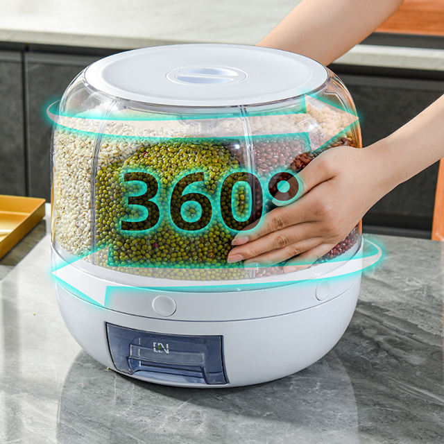 Modern Large-Capacity Dry Food Storage Container 360° Rotating