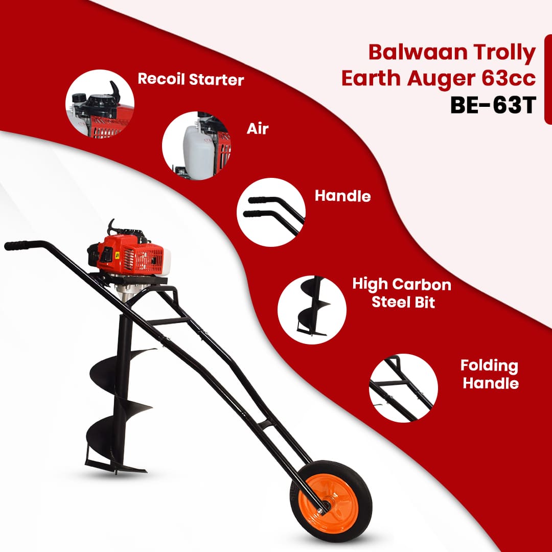 Balwaan Trolly Earth Auger 63cc