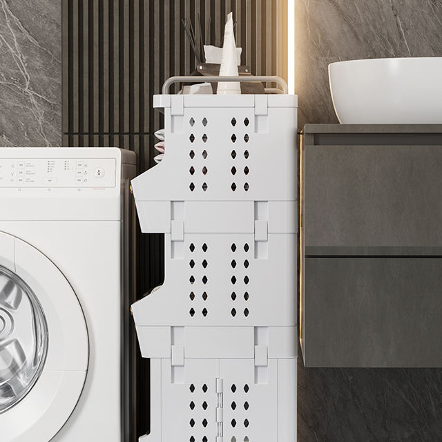 3-Layer Mobile Laundry Basket with Wheels - Vertical Space-Saving Dirty Clothes Storage Organizer for Bathroom & Bedroom