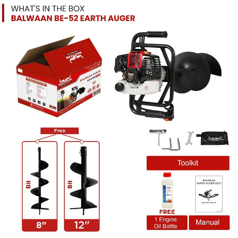 Balwaan Be-52 Earth Auger Without Bit