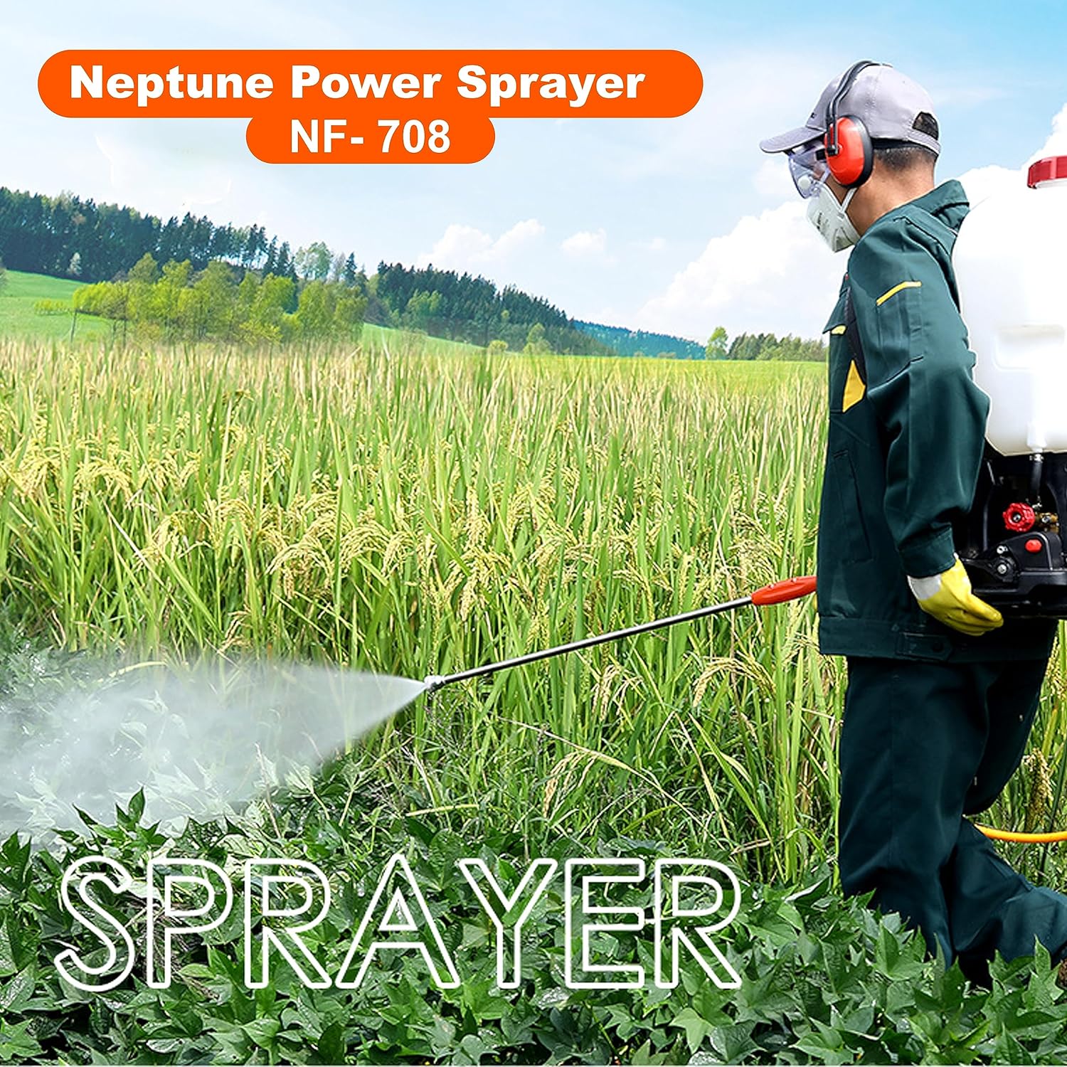 Neptune knapsack sprayer with 2 stroke engine NF-708 TU34 Engine