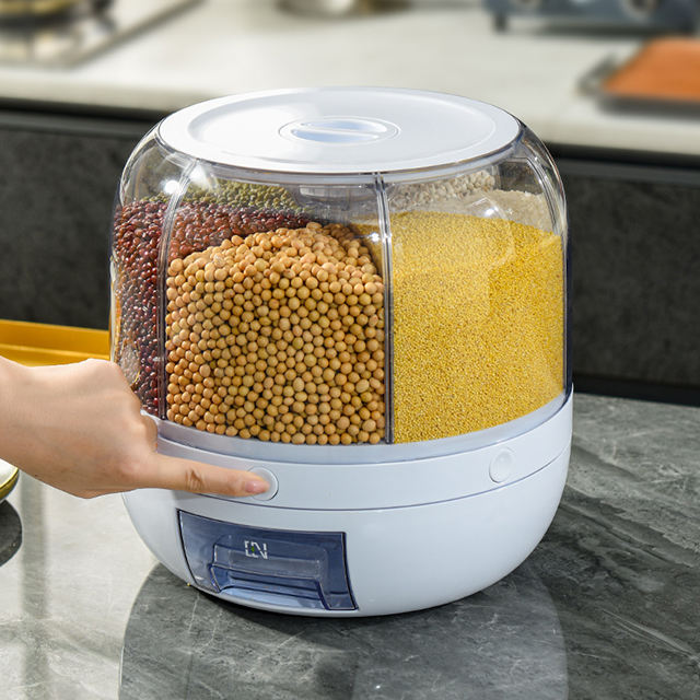 Modern Large-Capacity Dry Food Storage Container 360° Rotating