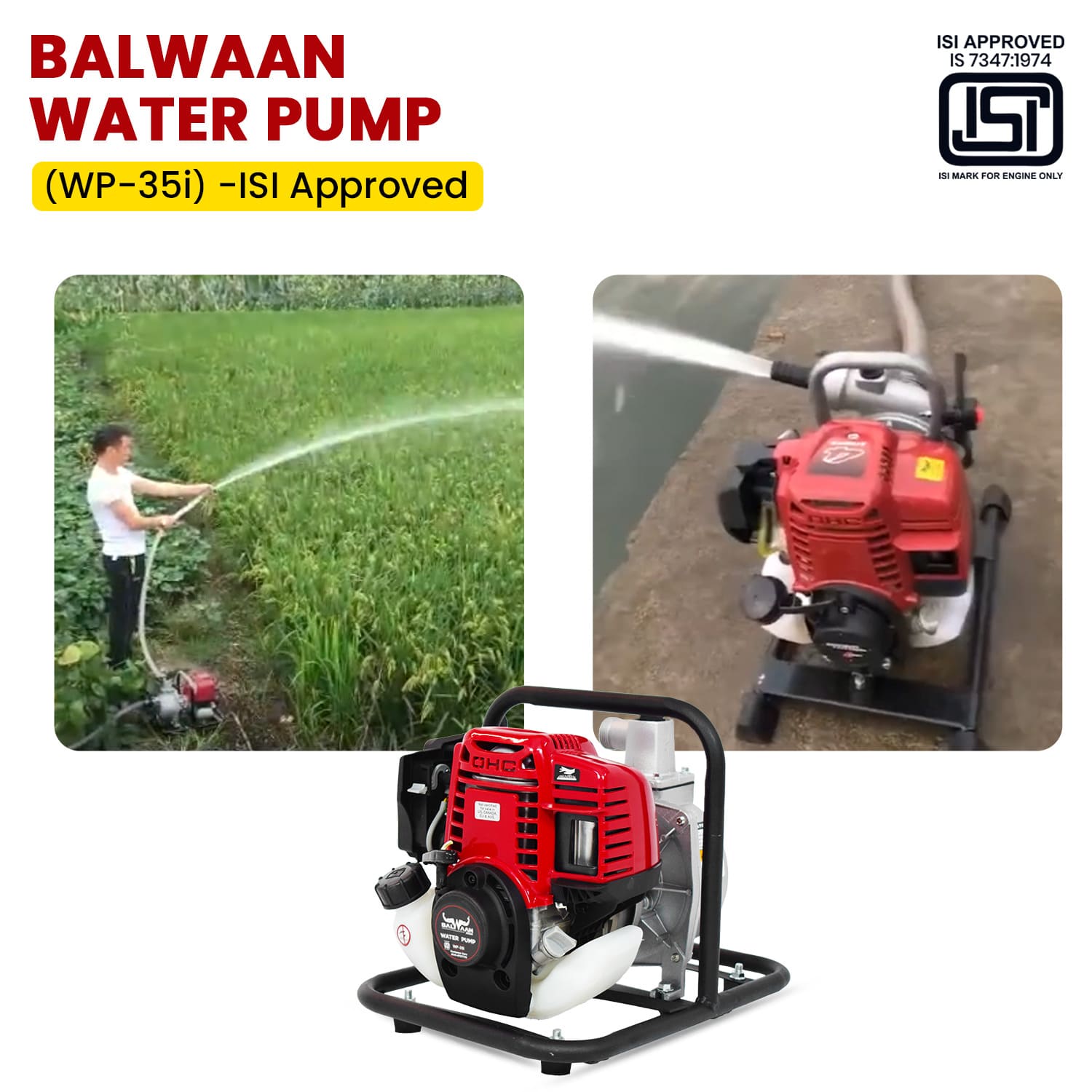 Balwaan 1 Inch Water Pump Wp-35i -Isi