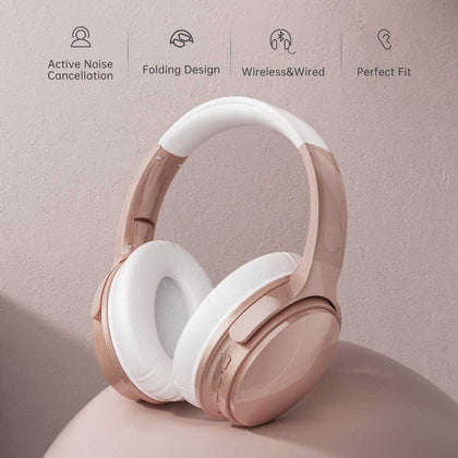 Earmuffs Foldable design comfortable wireless wired available bluetooth v5.0 headsets headphones with ANC