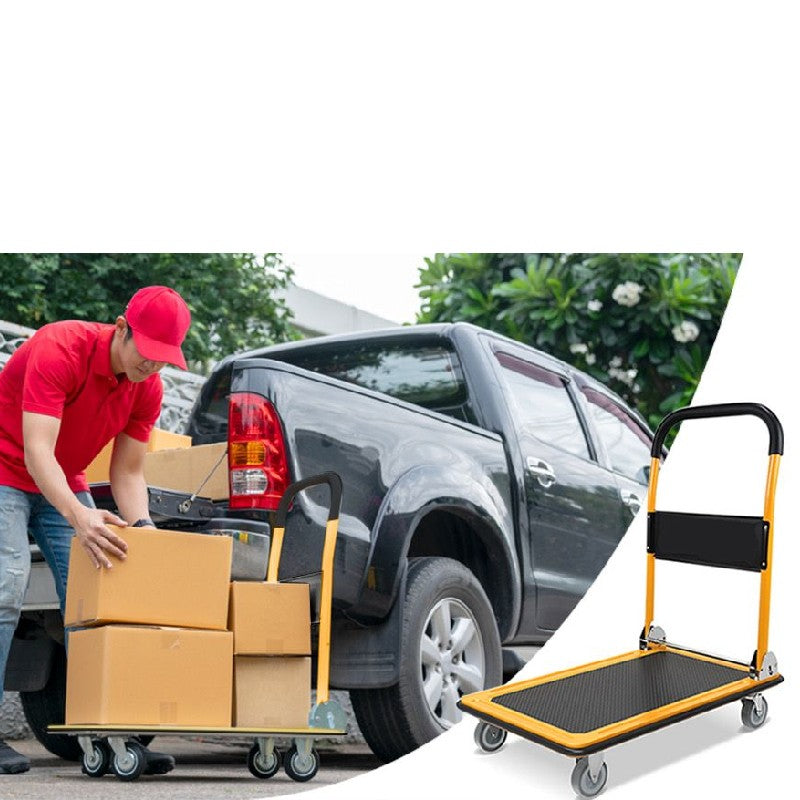 Hefty Foldable platform hand push truck hand carts & trolleys 500Kg