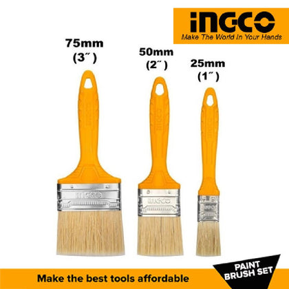 Ingco 3 Pcs Paint Brush Set