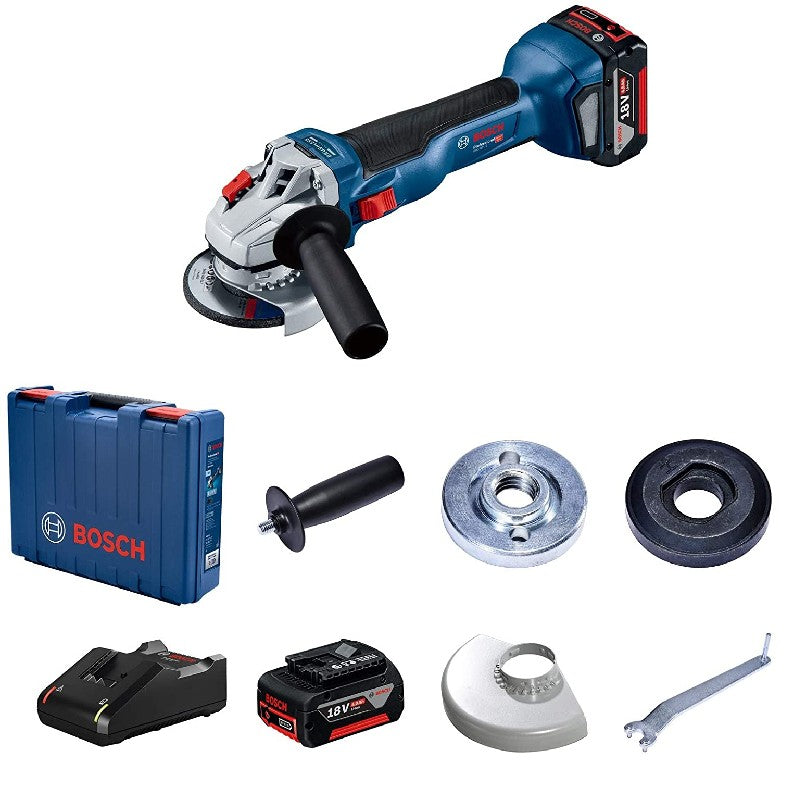 Bosch Professional Gws 18v-10 Cordless Small Angle Grinder (Brushless Motor, 100mm) (Blue)