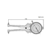 Insize Internal dial caliper gauge with interchangeable points - 2223