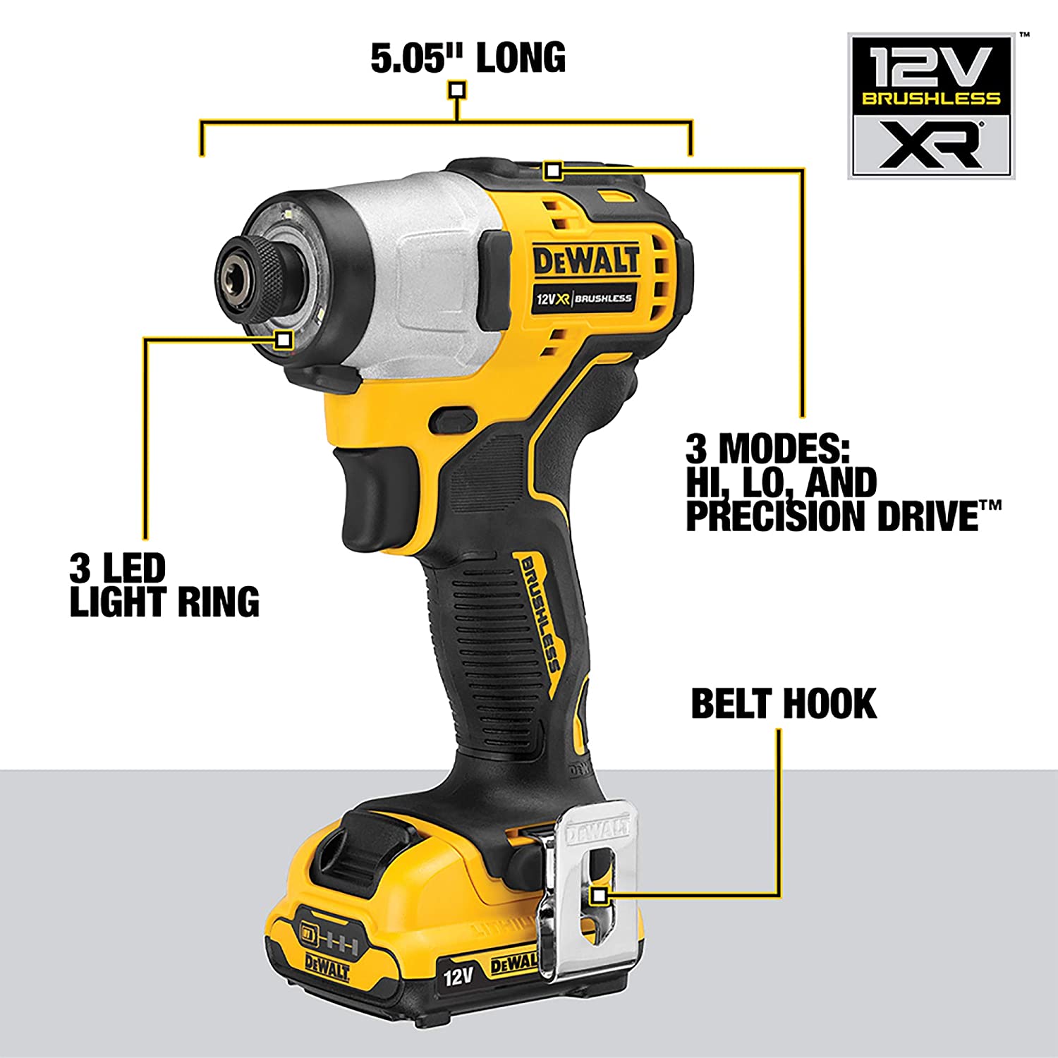 Dewalt 12V Li Ion Brushless Compact Screwdriver (DCF601D2-QW)