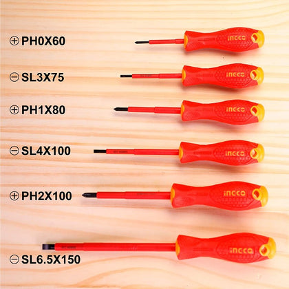 Ingco 6 Pcs Insulated Screwdriver Set