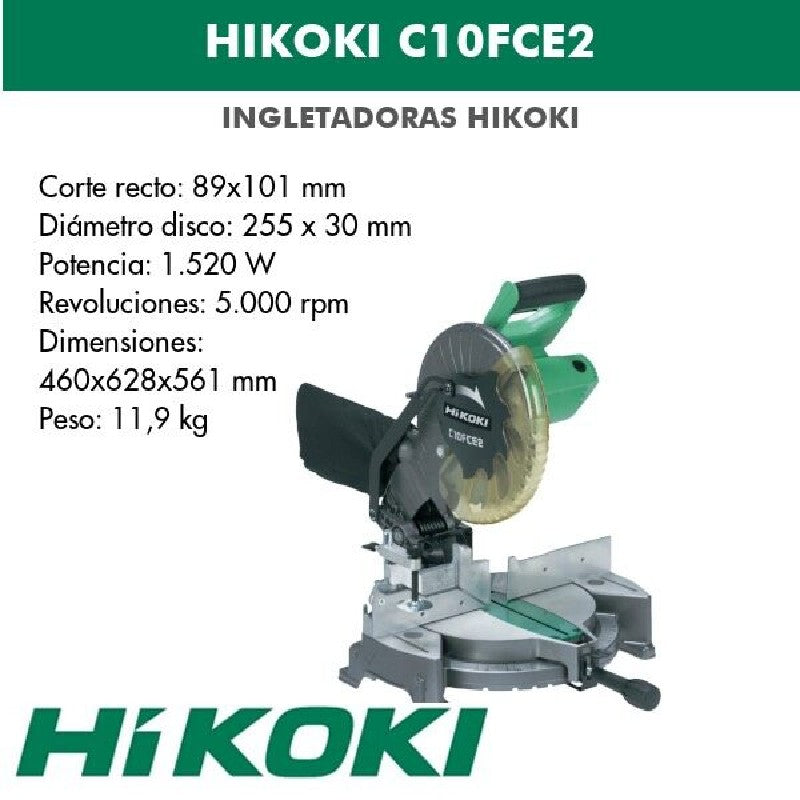 Hikoki 255mm (10")Compound MITER SAW C10FCE2S9Z