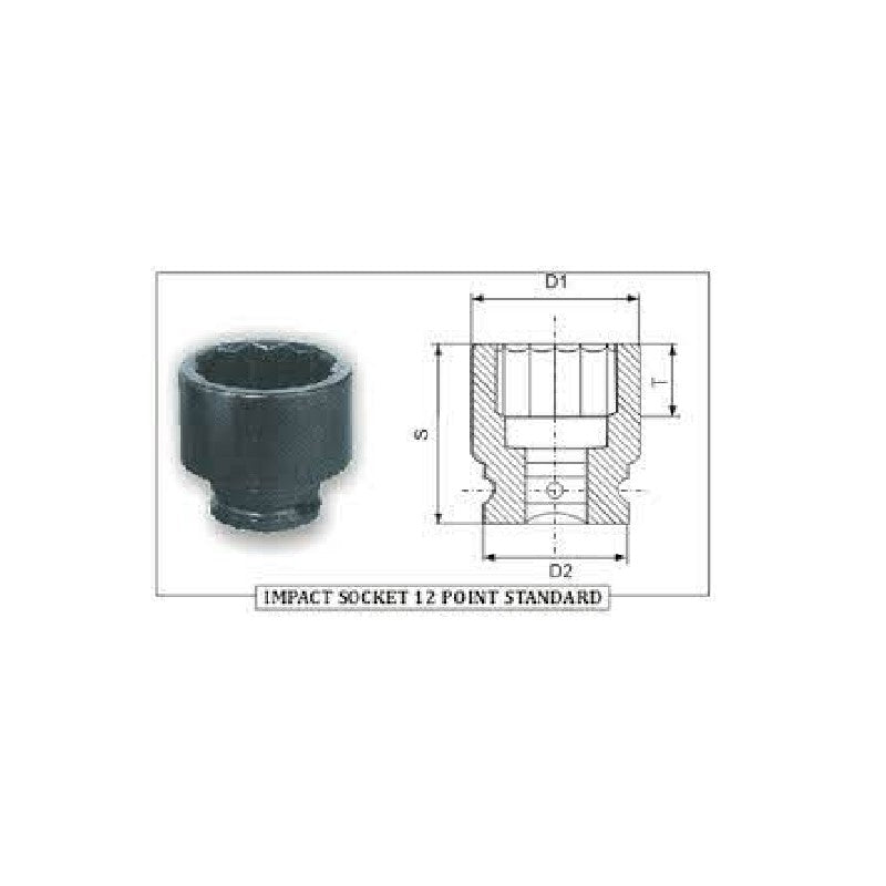 Tritorc 1/2 Square impact socket 6 point standard