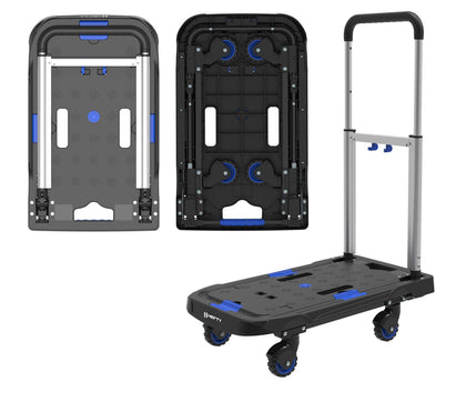 Hefty Heavy Duty Platform trolley with 90kg capacity, Fully Foldable Multi-Functional Dolly Push Cart