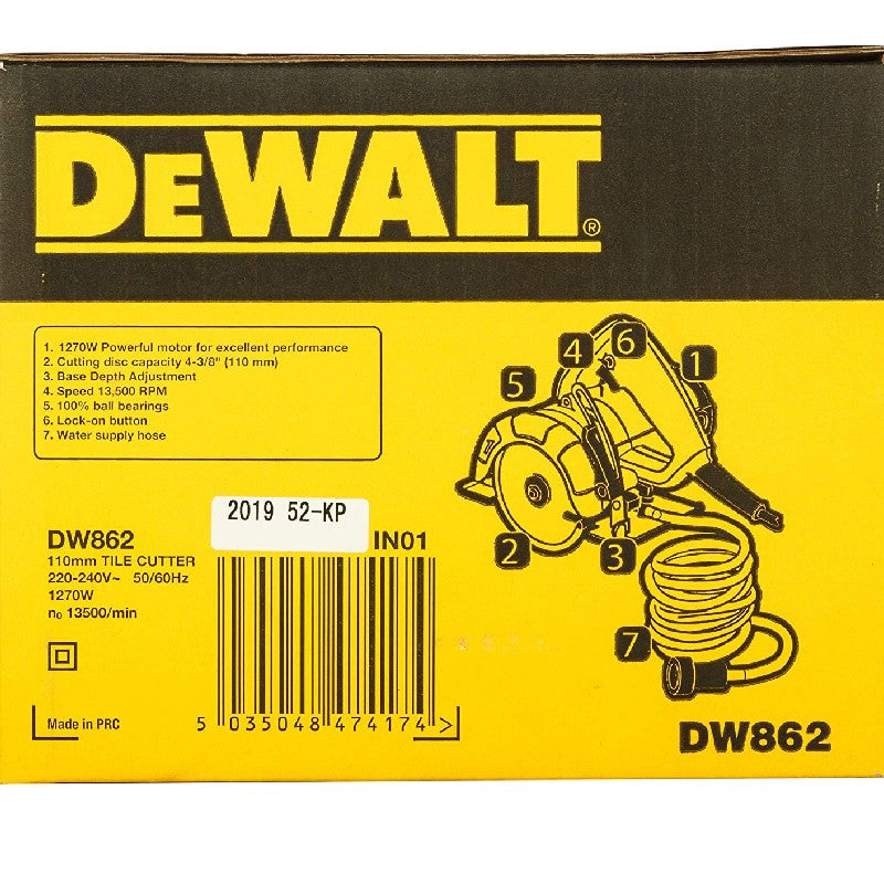 Dewalt 1270W, 110mm 13500rpm Tile Saw (DW862-IN)