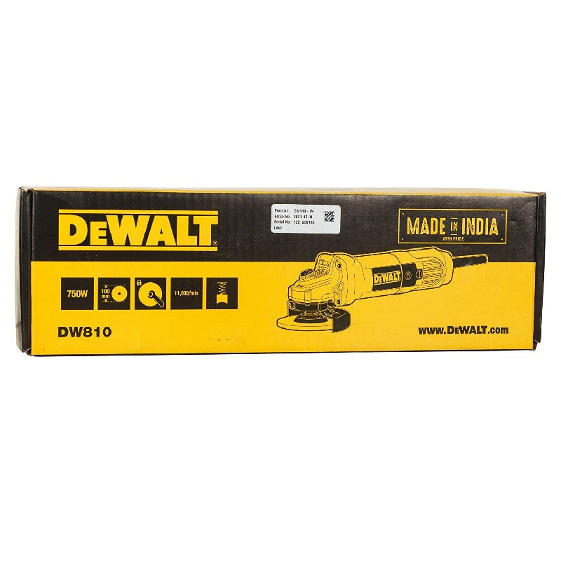 Dewalt 750W, 100mm 11000 rpm Angle Grinder (DW810-IN)