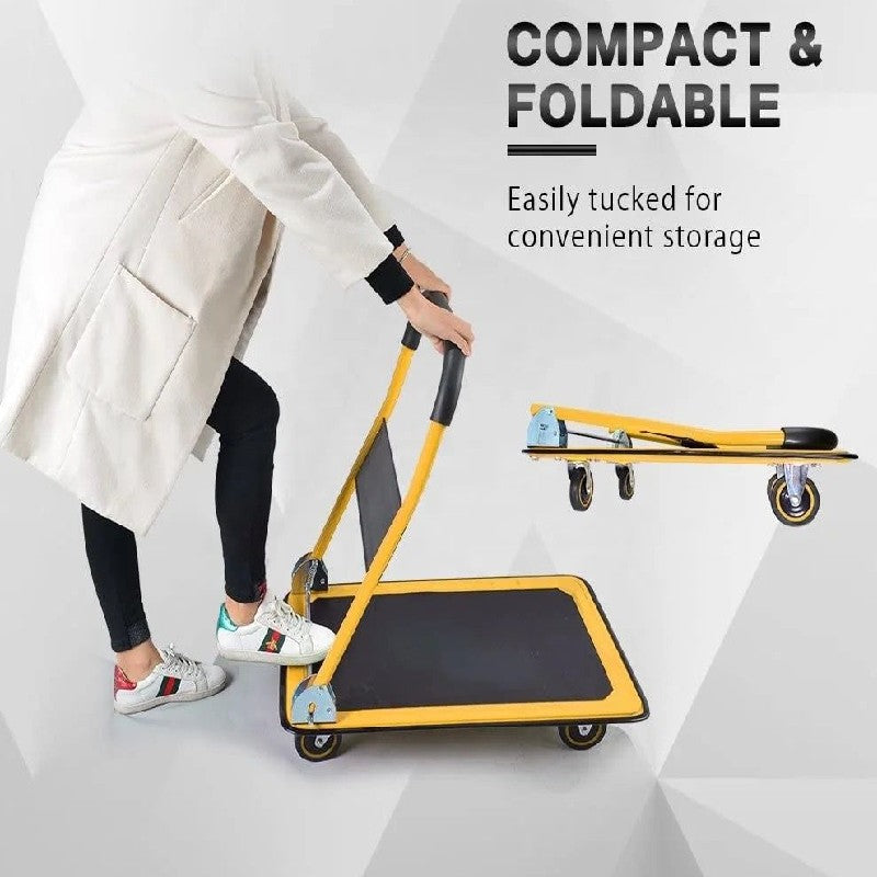 Hefty Foldable platform hand push truck hand carts & trolleys 500Kg